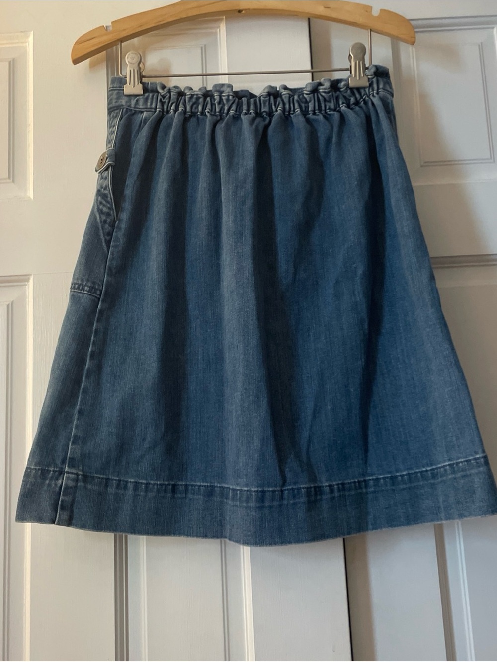 Sundance Denim Mini Skirt Petite Small PS Button Front Utility - Picture 4 of 4